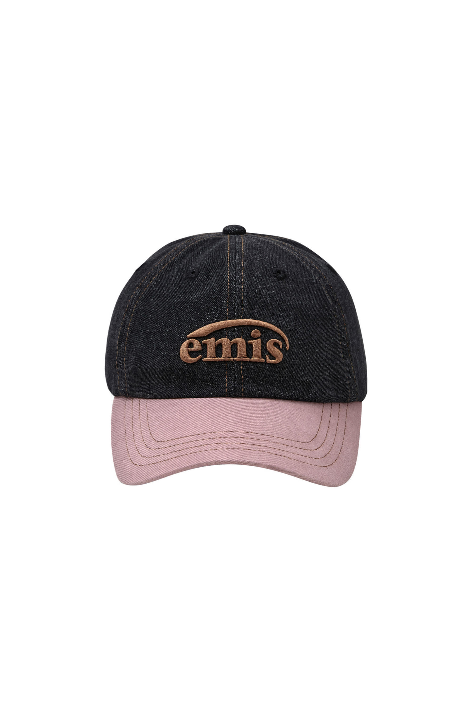 emis WASHED DENIM BALL CAP-GRAY/PINK