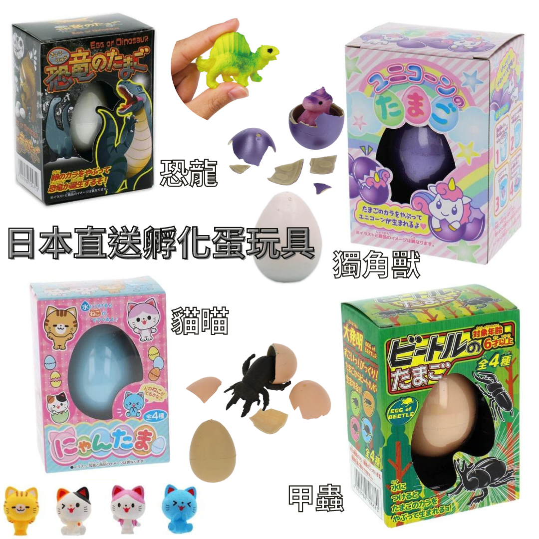孵化蛋玩具- 恐龍/貓瞄/獨角獸/甲蟲