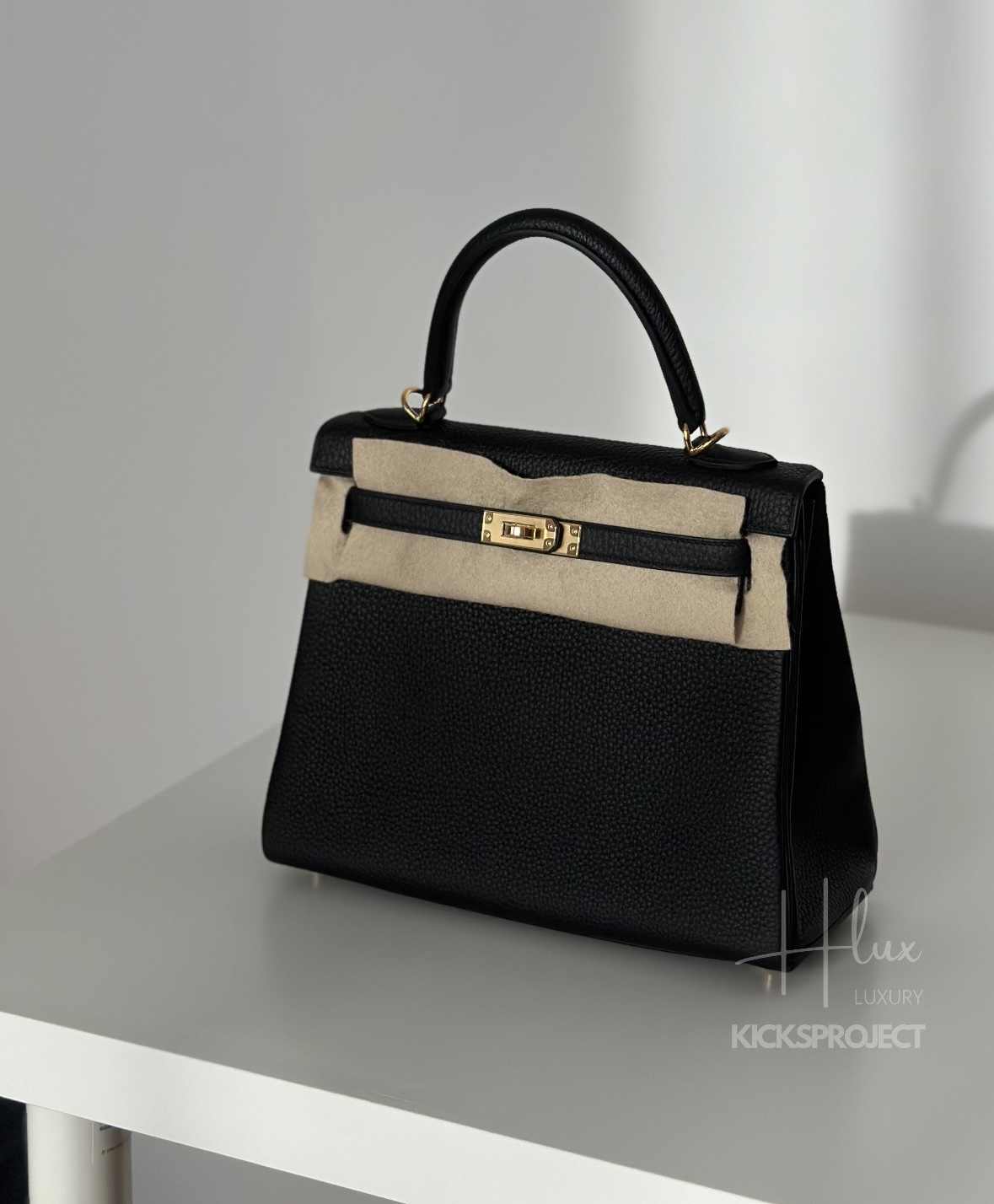 Hermes Kelly 25 黑金 Togo