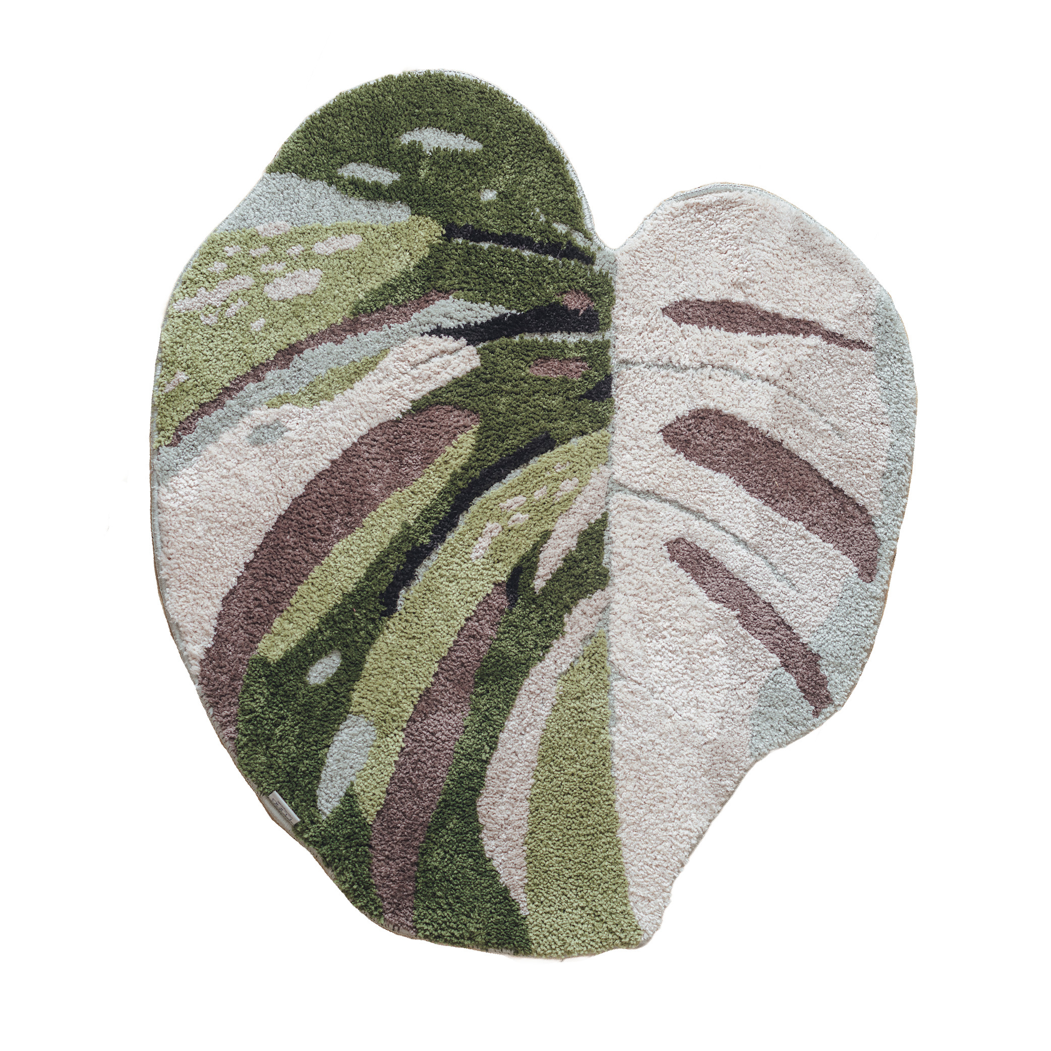 台灣 CLING植琢｜白班龜背芋-立體植絨地墊