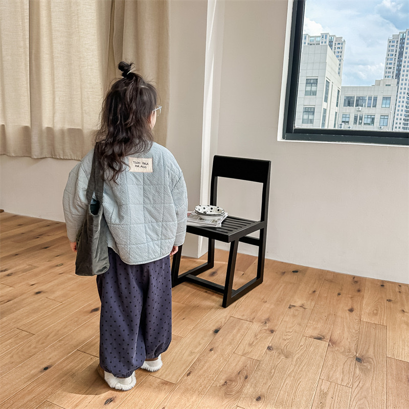 方塊感麵包夾棉外套