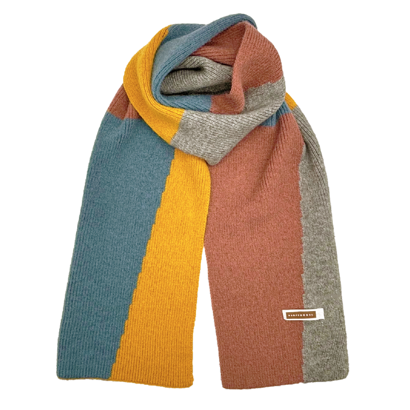 四色拼接親膚保暖圍巾 (2色) 圍巾/保暖/圍脖/休閒旅遊 43CXZ27568