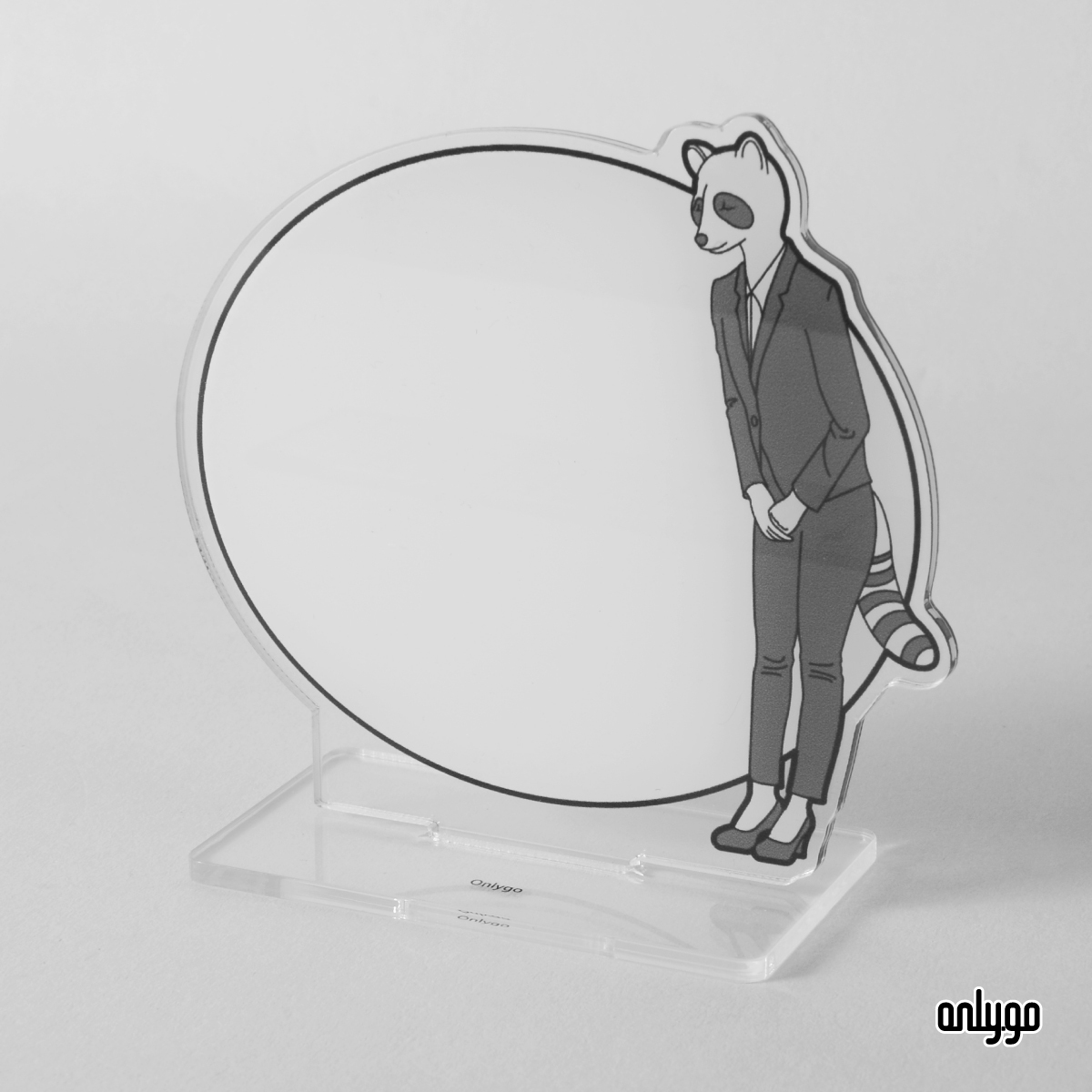社畜イラスト アクリルメッセージボード（ラクーン）