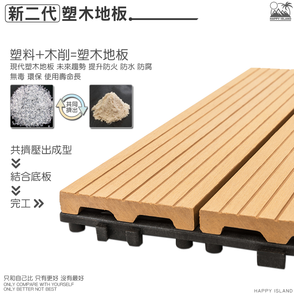 新二代塑木地板【3D木紋-青灰色】