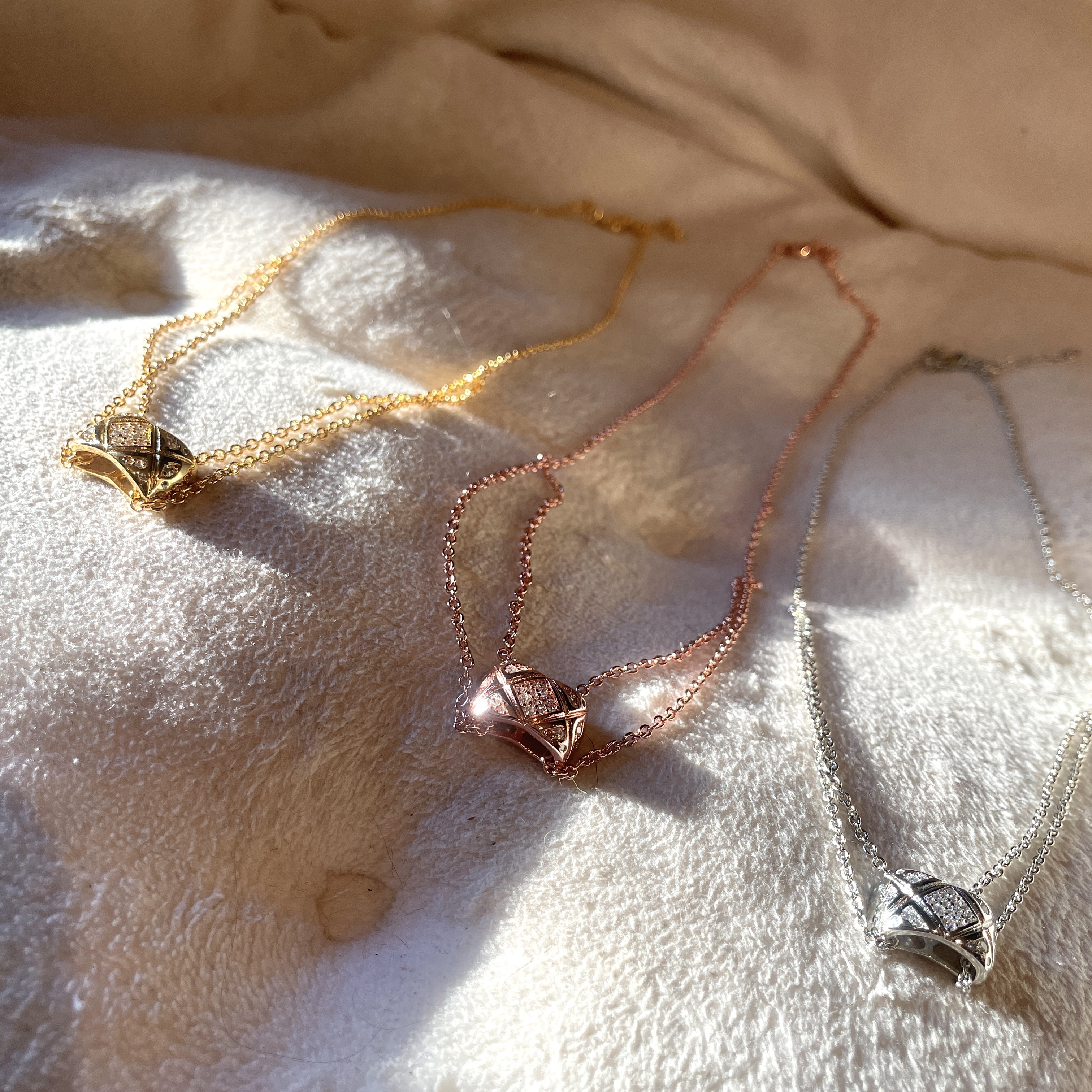 18k”coco crush菱格小包雙層定製項鍊(水鑽版）