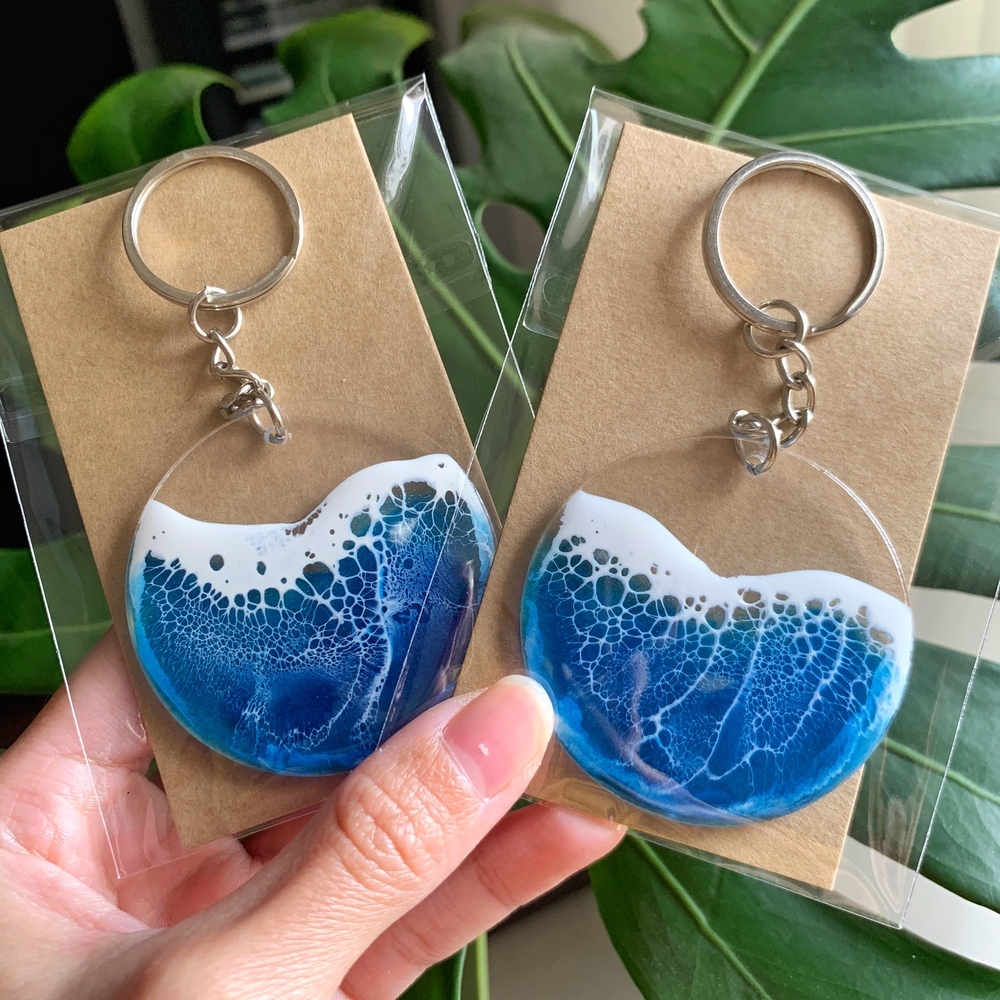 海浪圓盤吊飾圓海海洋鑰匙圈