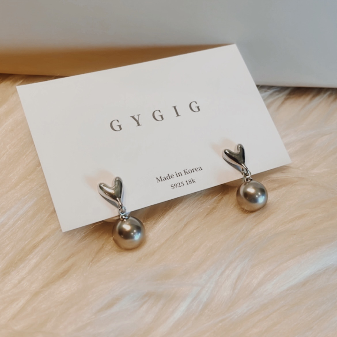 銀珍珠愛心小墜