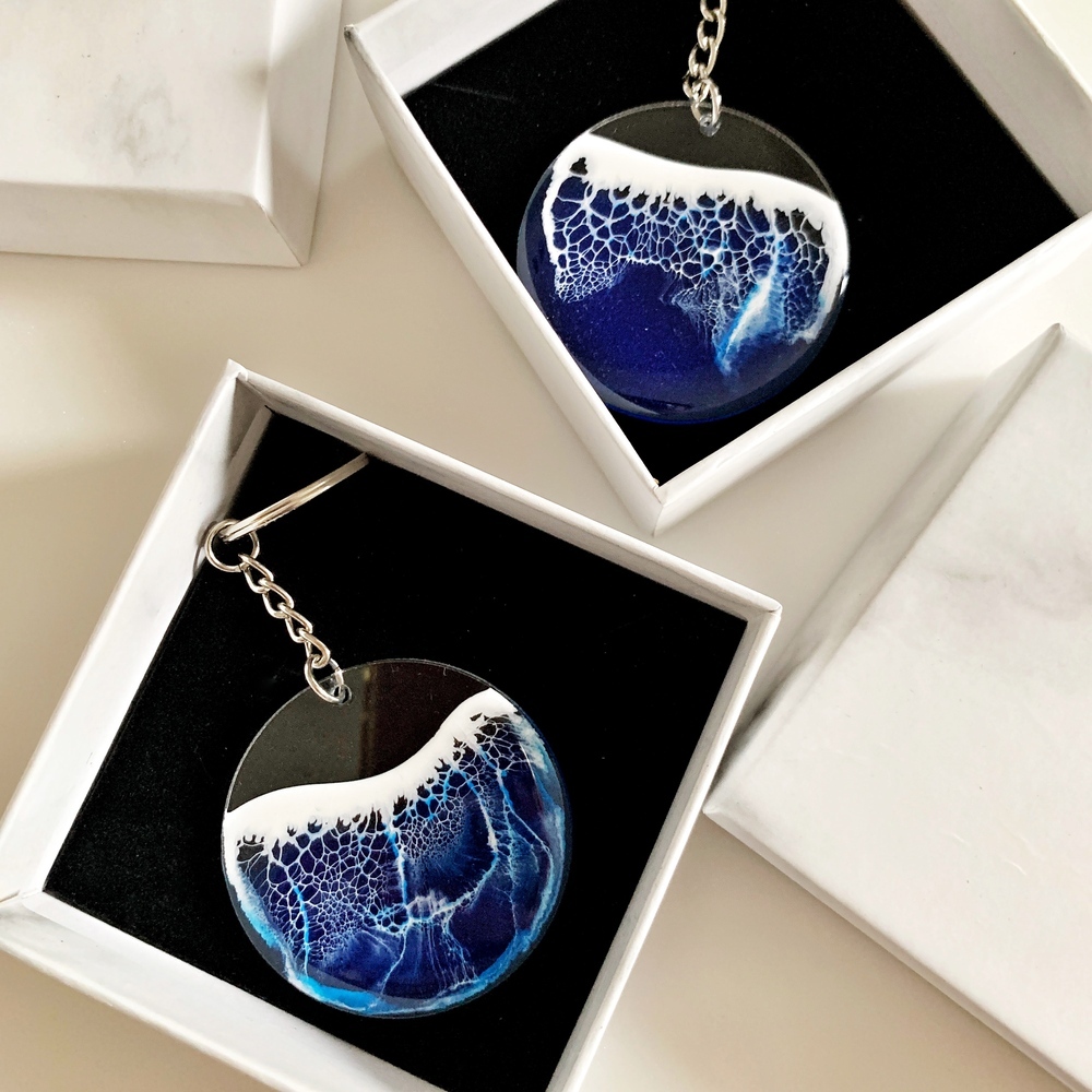 海浪圓盤吊飾圓海海洋鑰匙圈