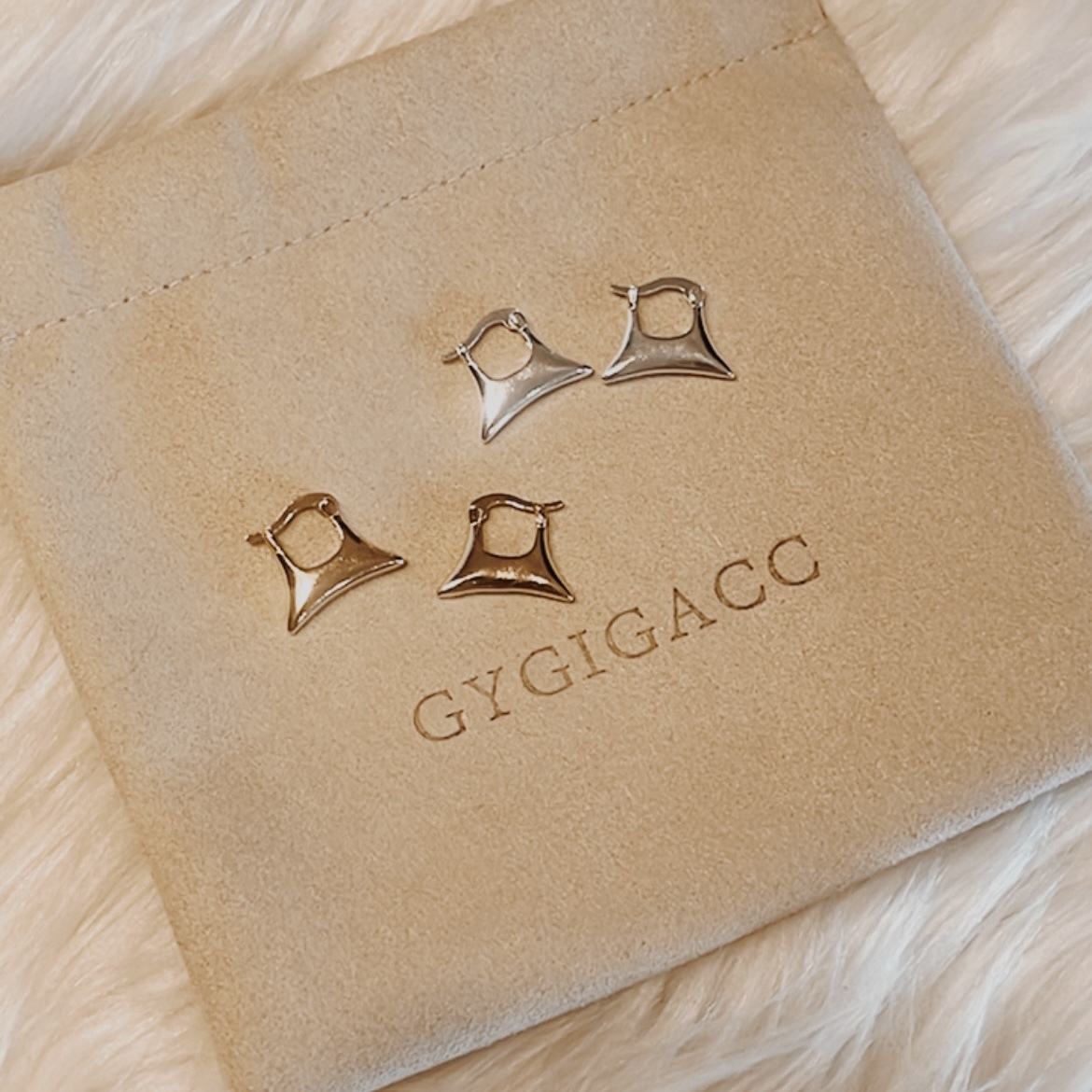 極簡個性梯形 金銀耳釦釘