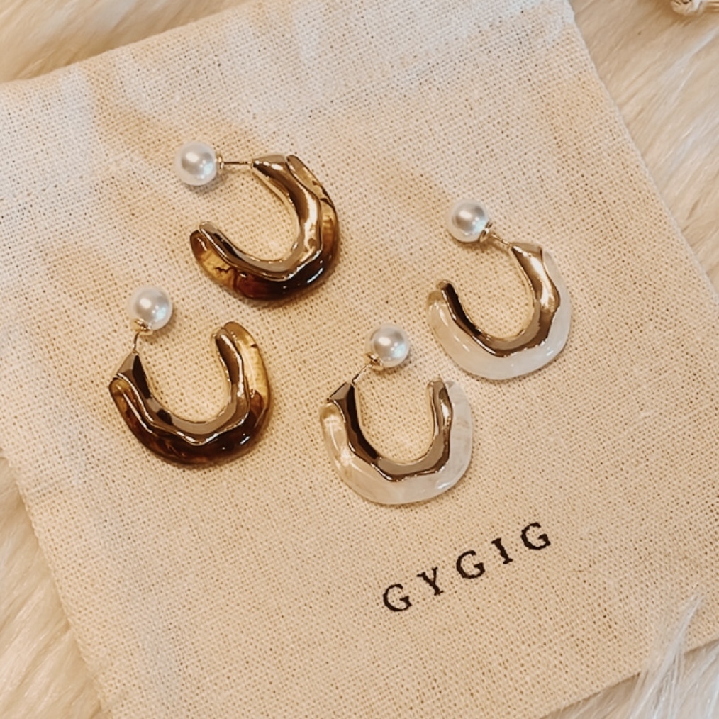 晶透琥珀白玉 夢幻珍珠系多戴耳環