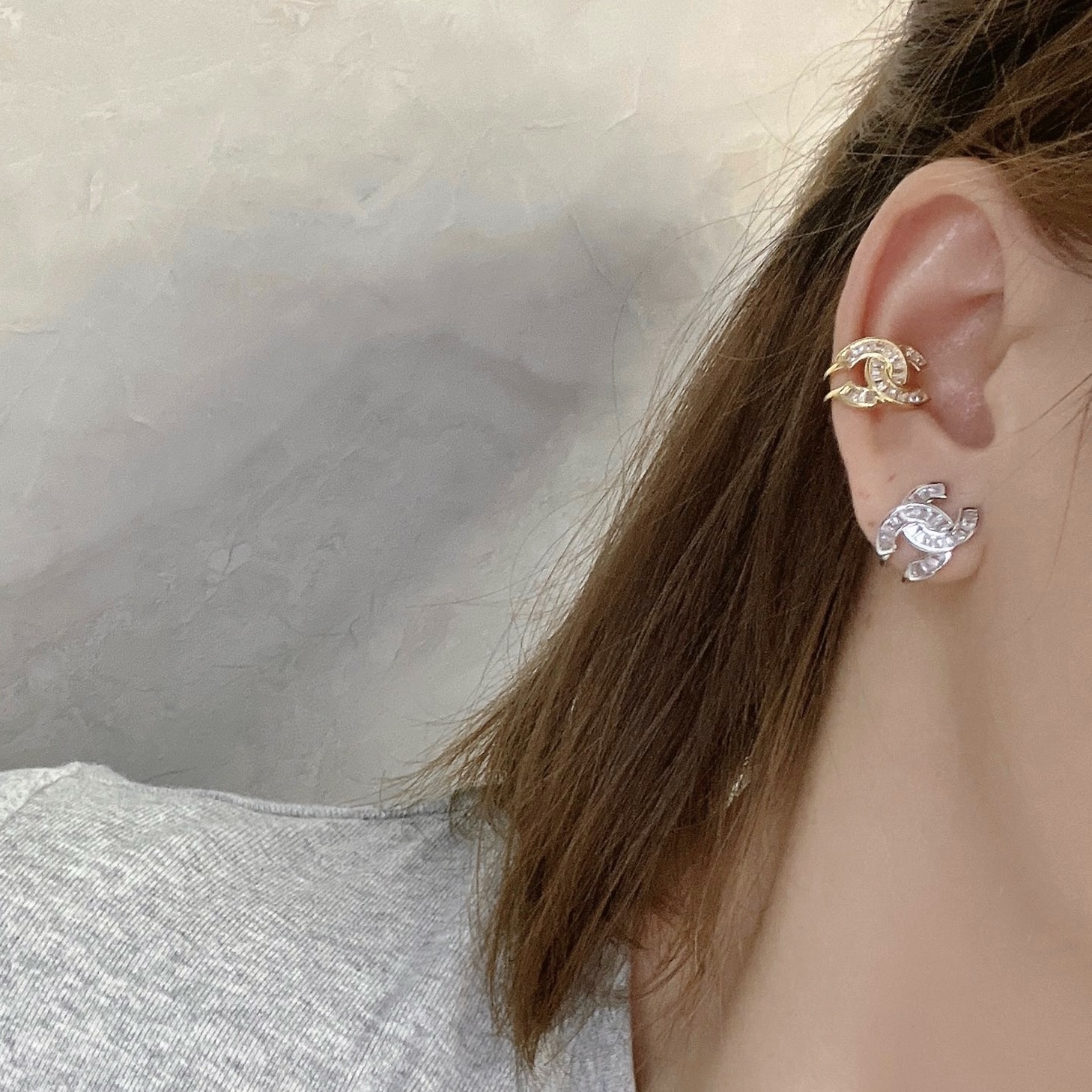 香奶奶金銀鑽高奢耳骨夾