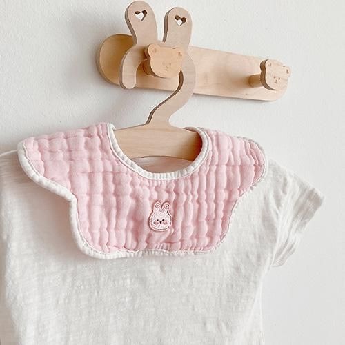 DTD五色棉花糖系列8重紗布棉波浪圍嘴