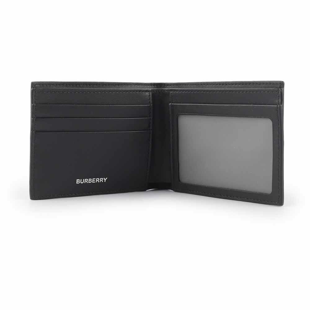 【BURBERRY】經典格紋帆布證件照對開短夾(經典米色) 80698171