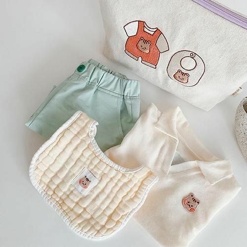 DTD五色棉花糖系列8重紗布棉輔食圍嘴