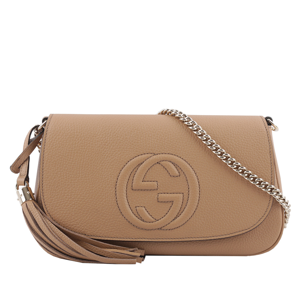 【GUCCI】SOHO 系列流蘇牛皮翻蓋二用包