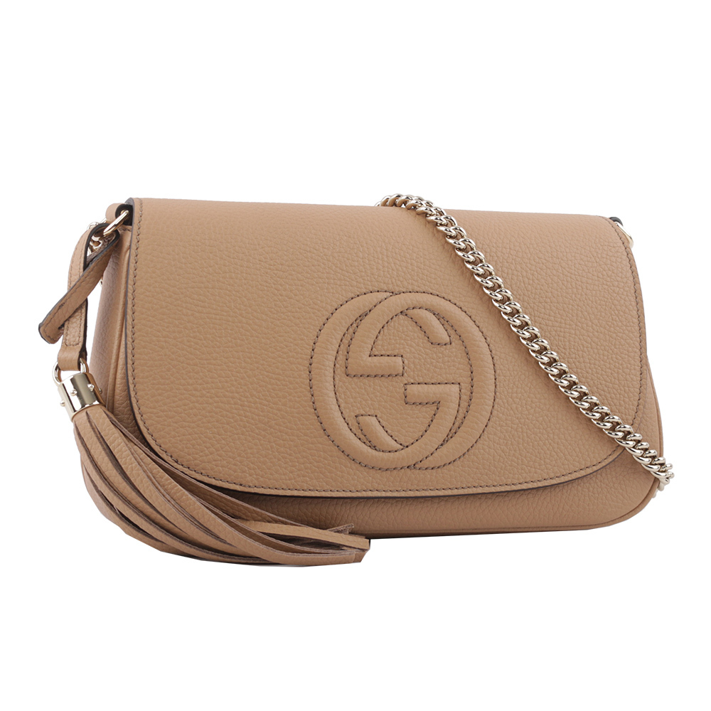 【GUCCI】SOHO 系列流蘇牛皮翻蓋二用包