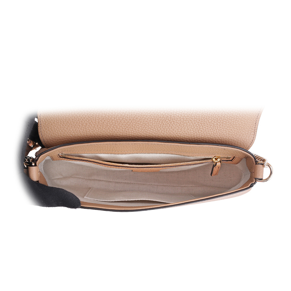 【GUCCI】SOHO 系列流蘇牛皮翻蓋二用包(裸粉色) 536224 A7M0G 2754