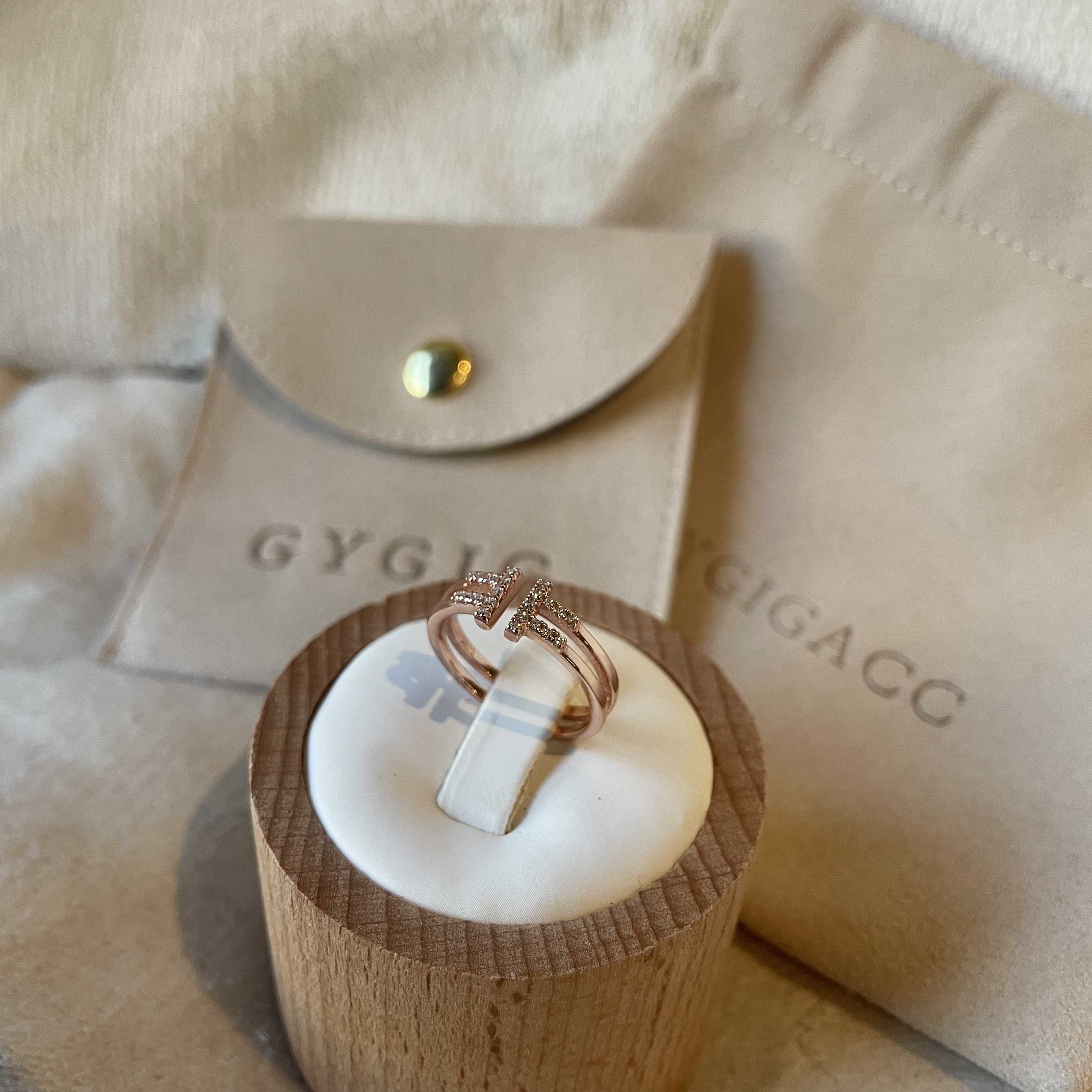 Tt雙層水鑽定製開口戒