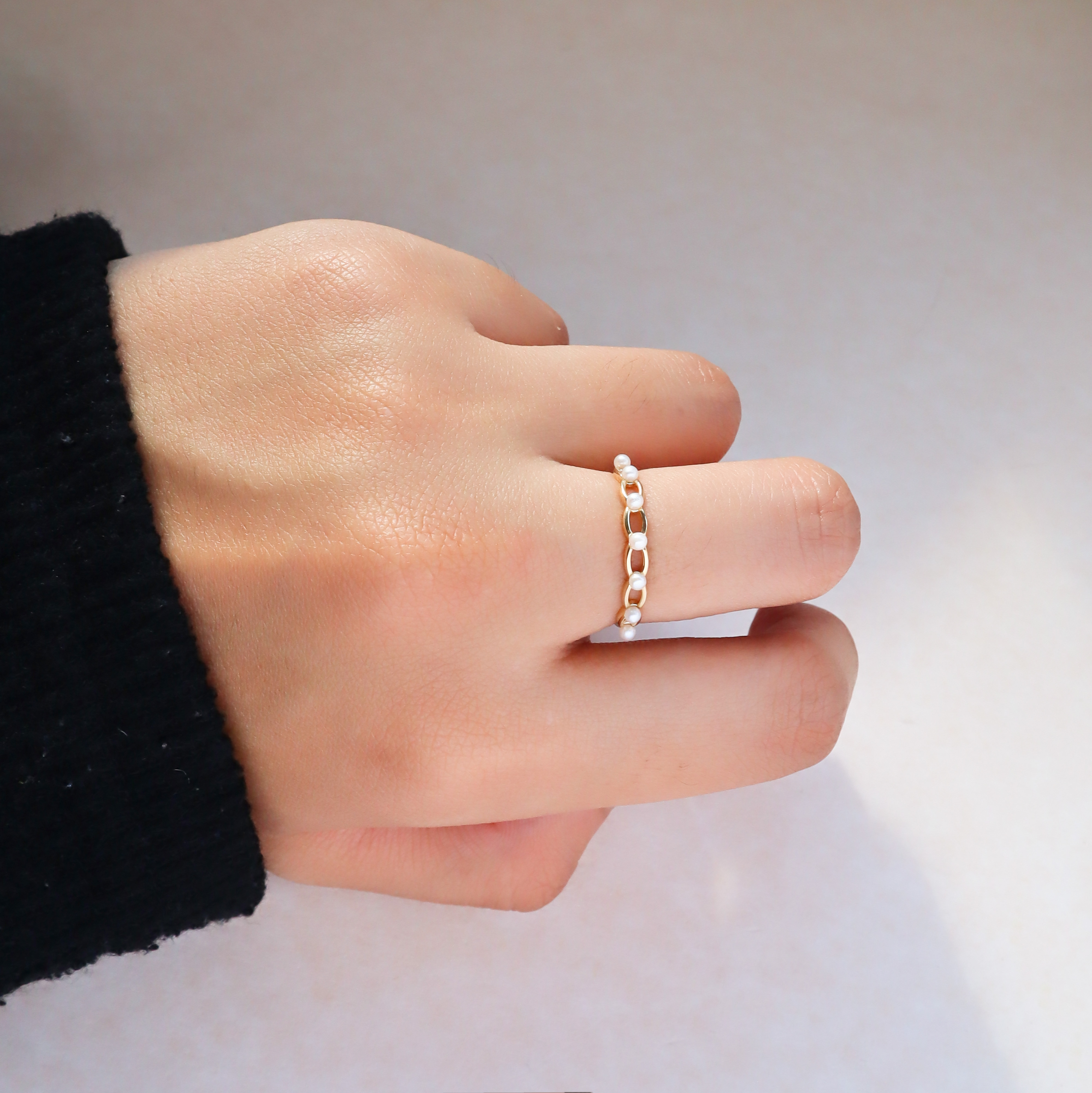 10K/環繞珍珠戒指