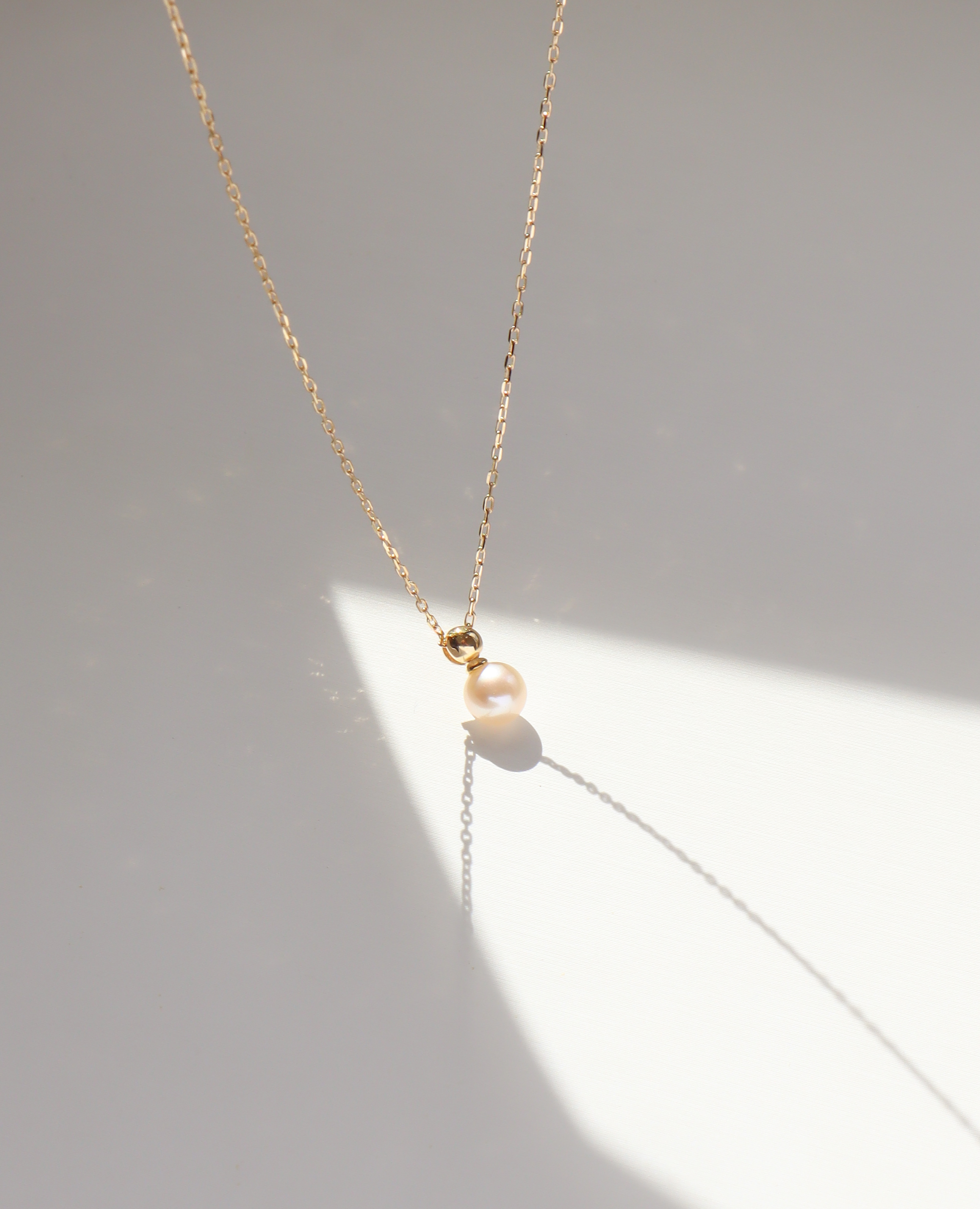 10K/珍珠香水瓶項鍊