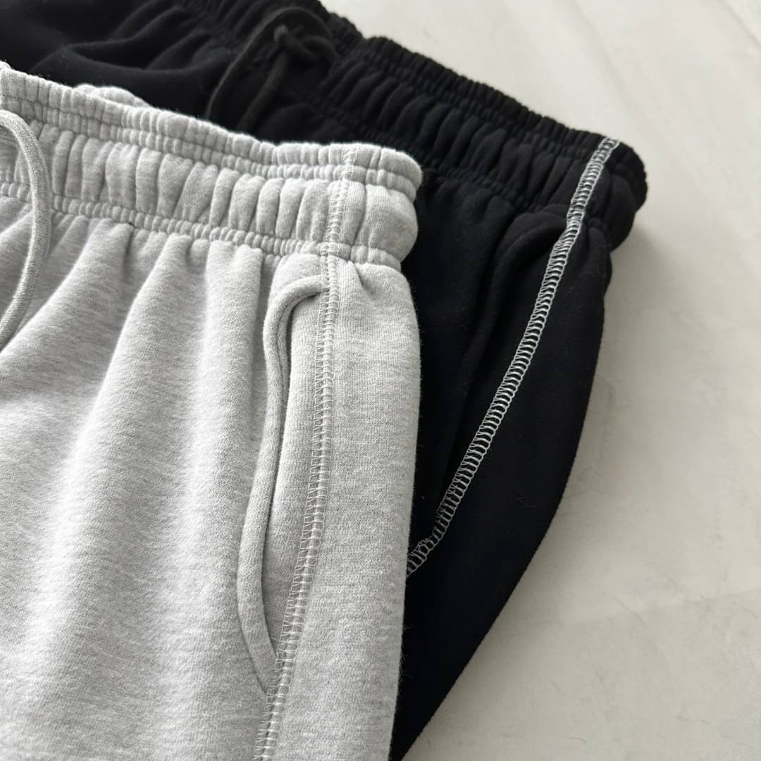 #80501 反車線大學T棉褲套裝 褲子細節照