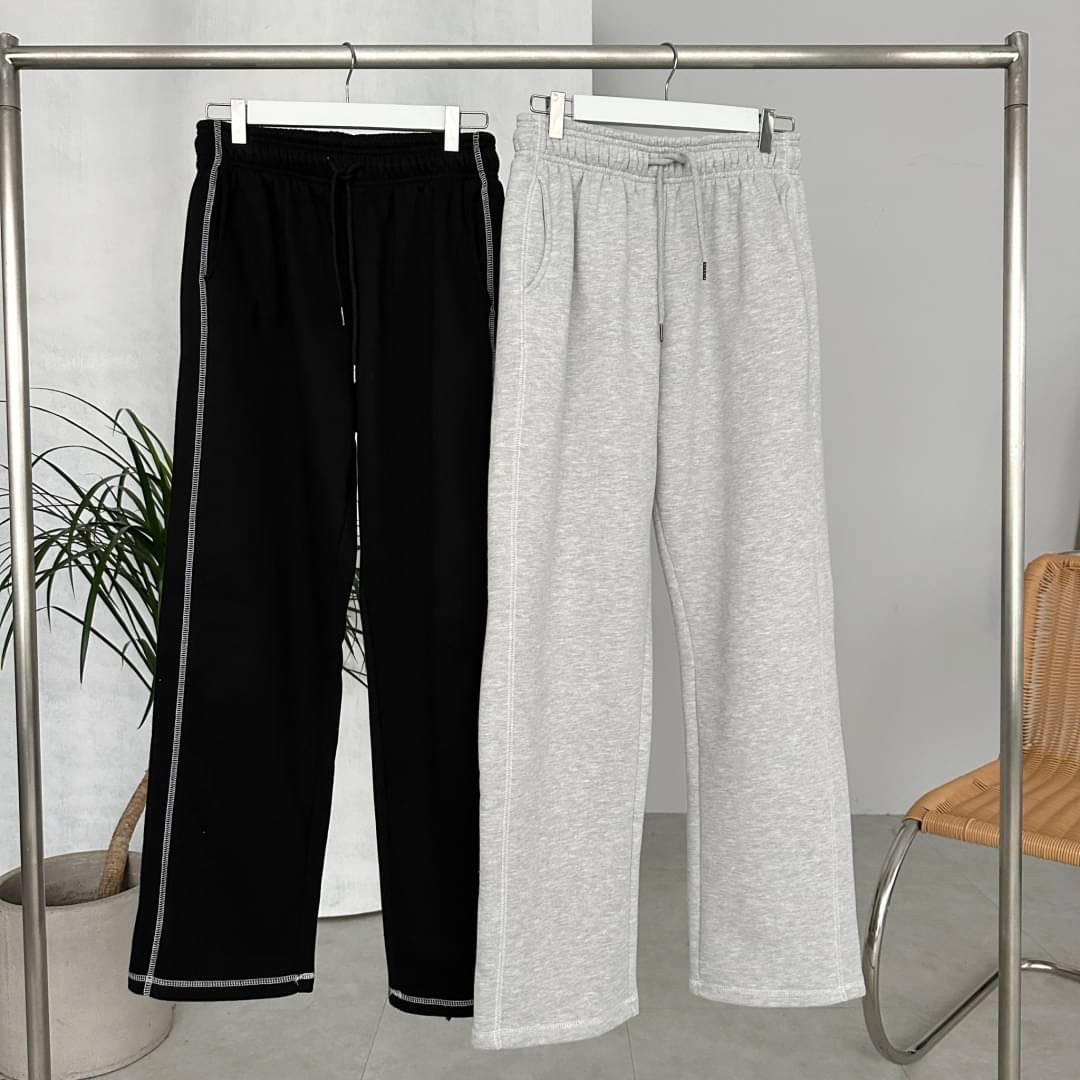 #80501 反車線大學T棉褲套裝長褲商品照