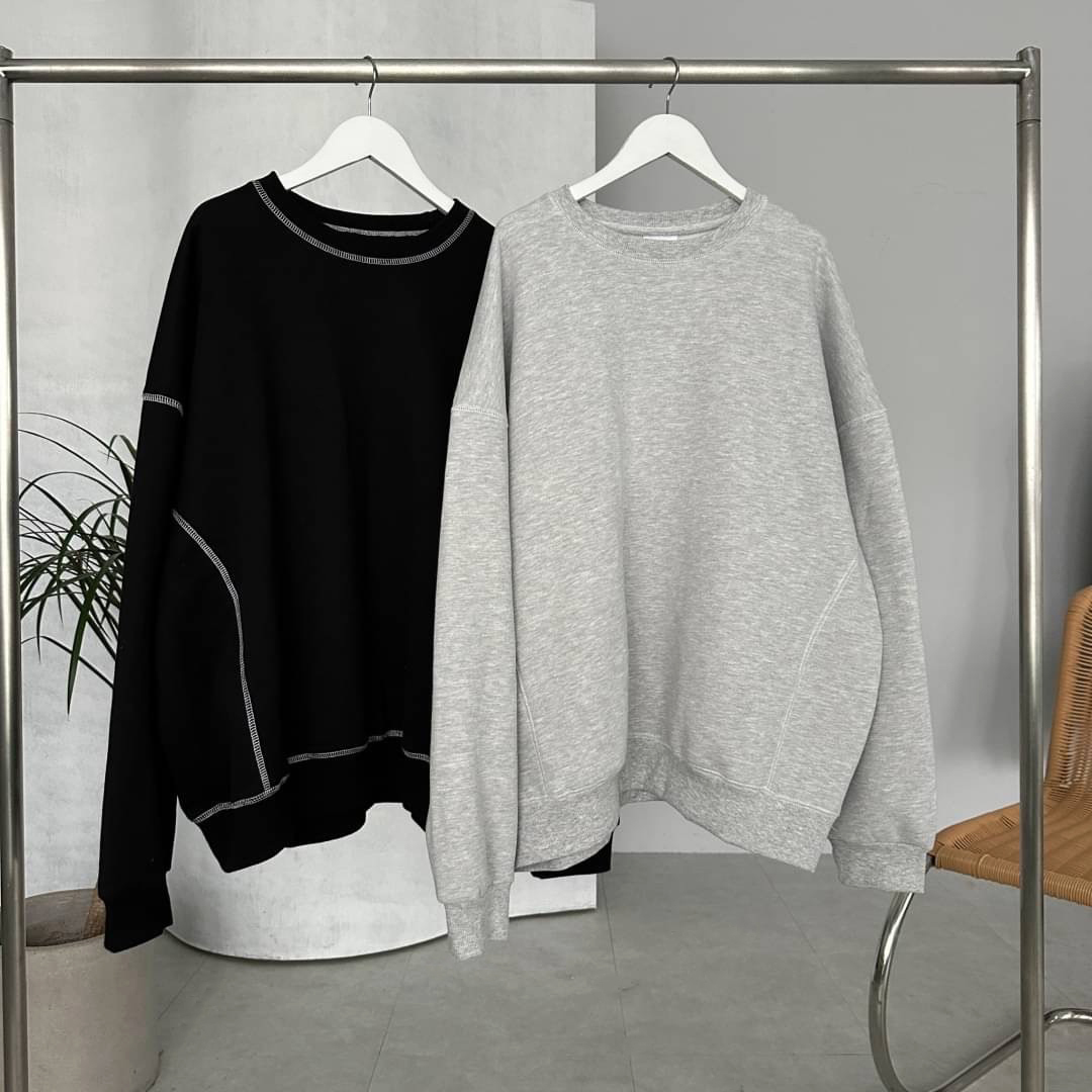 #80501 反車線大學T棉褲套裝上衣商品照