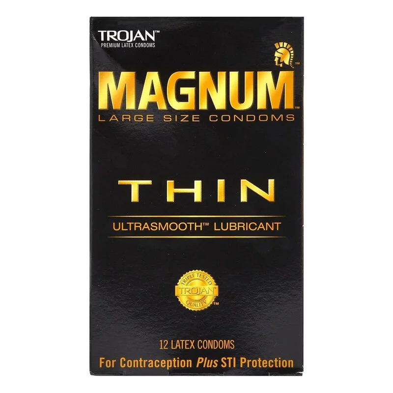 Trojan Magnum Thin 62/55mm 12's Pack Latex Condom