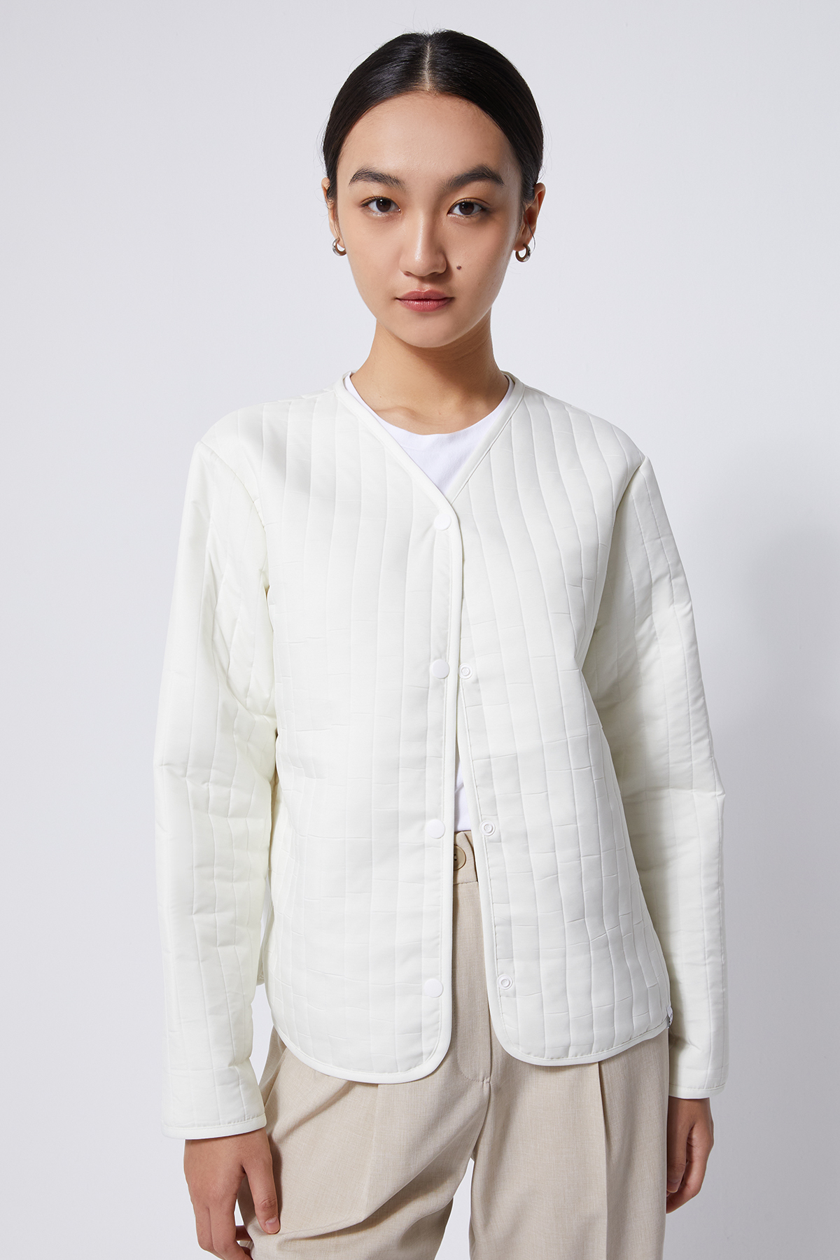 LINER 合釦式外套 女（香草白）