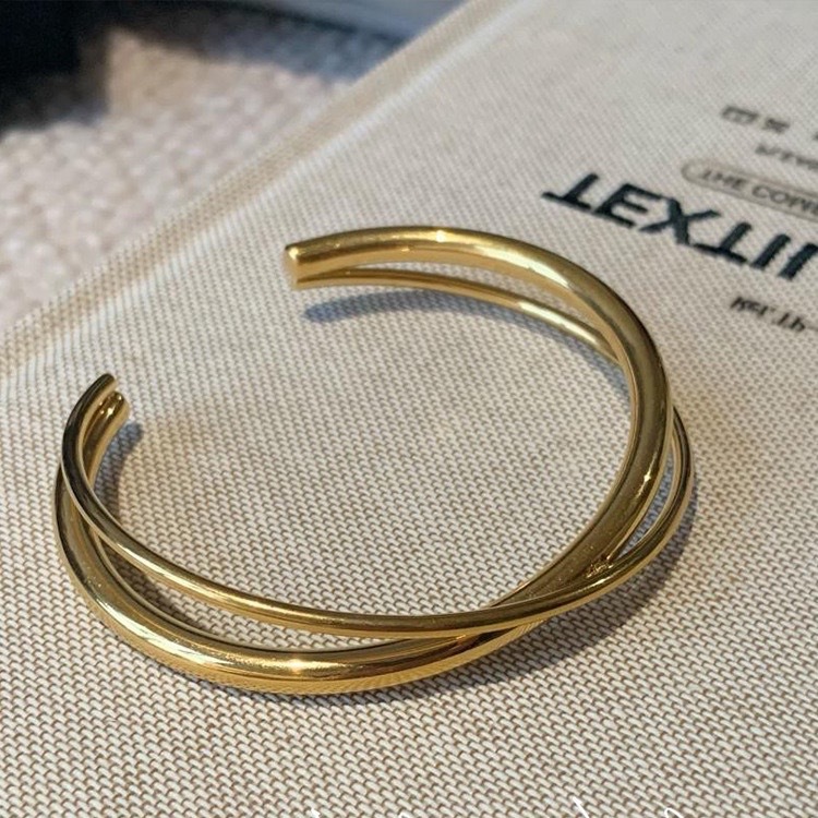 x交叉高級金屬開口手鐲