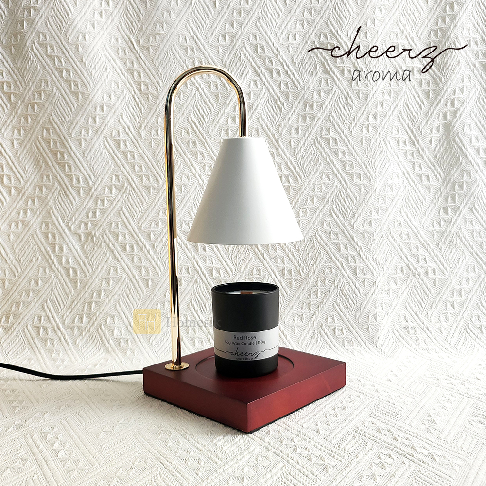 Wooden Scented Candle Warmer ( Walnut with White)