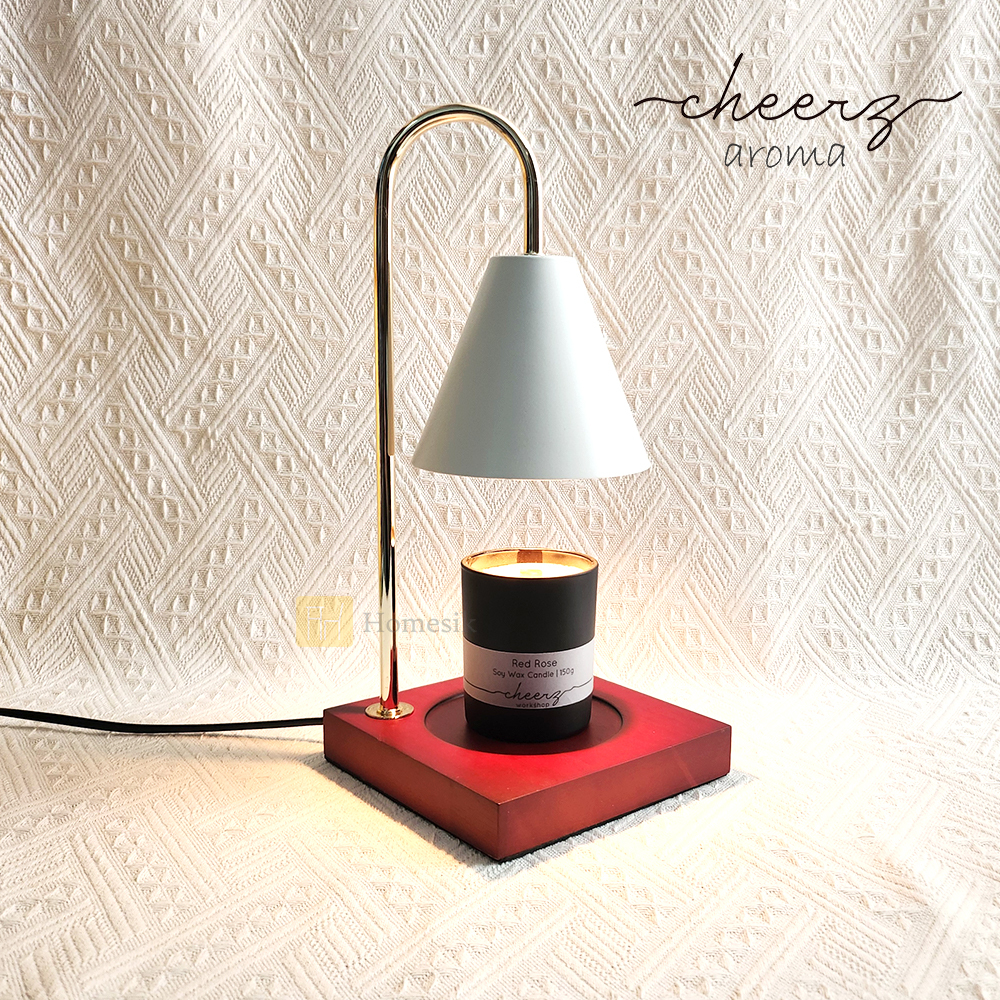 Wooden Scented Candle Warmer ( Walnut with White)