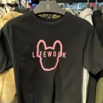[S] LIFEWORK FIGURE SILHOUETTE SHORT SLEEVE T-SHIRT,BLACK, LW235TS793-40 (SLW409)