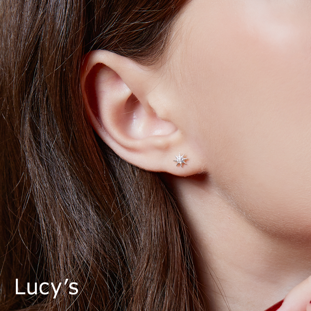 925純銀〔輕銀系列〕吉星 耳環 (106647)