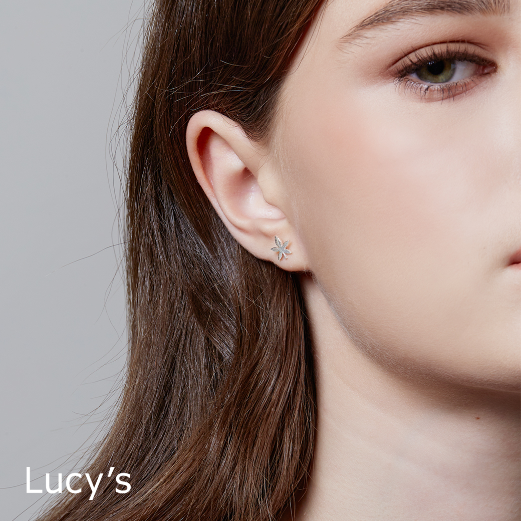 *925純銀〔輕銀系列〕楓葉 耳環 (106634)