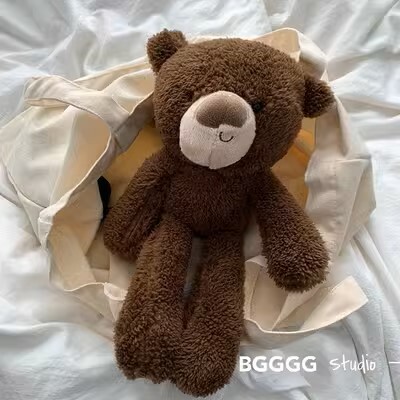 《3367》可愛長腿咖色毛絨小熊