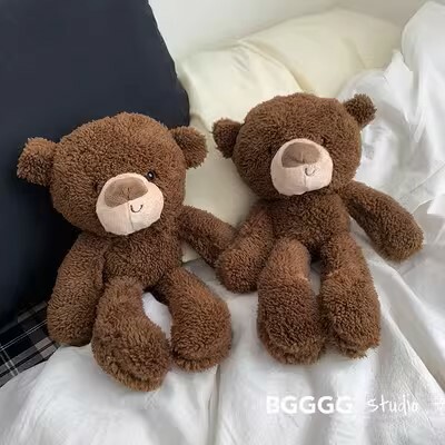 《3367》可愛長腿咖色毛絨小熊
