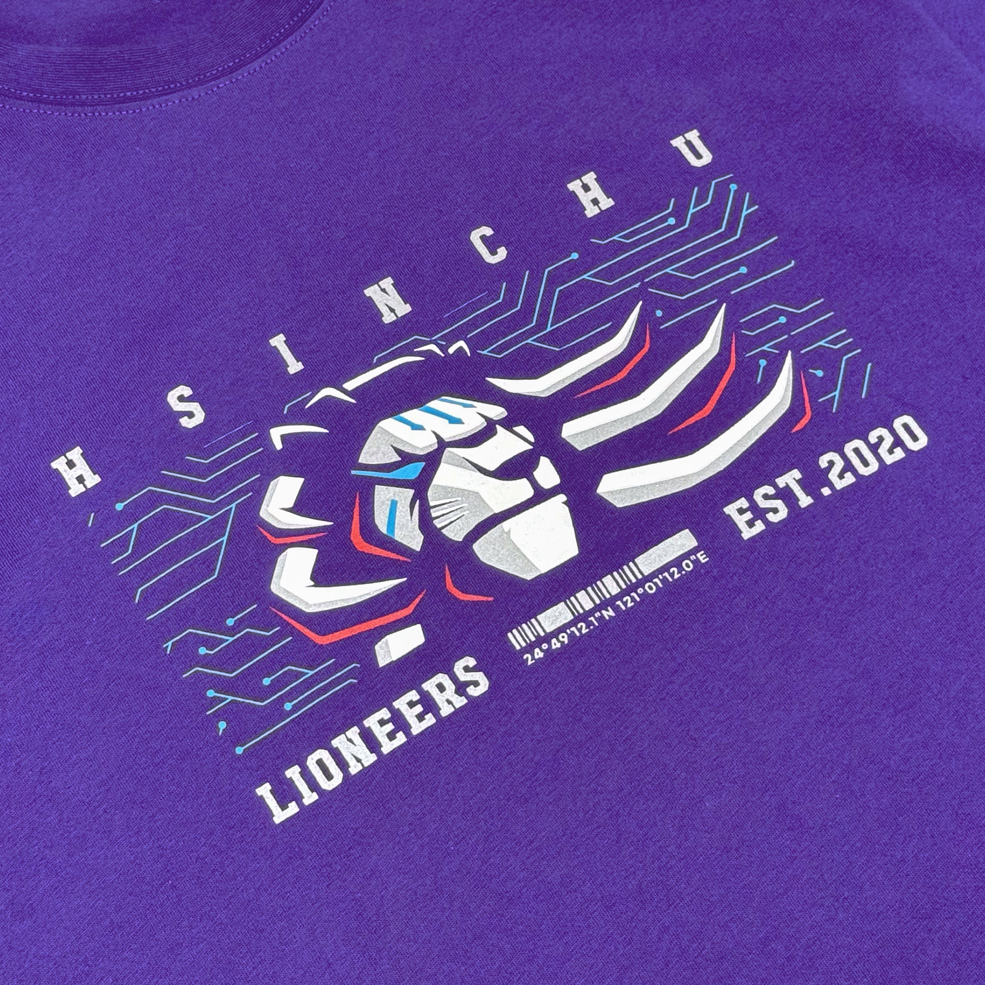 23-24 電路板獅頭應援短TEE｜紫