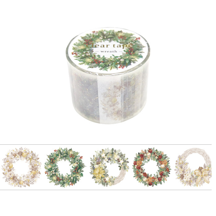 聖誕花圈 聖誕節 燙金PET膠帶｜日本Mind Wave
