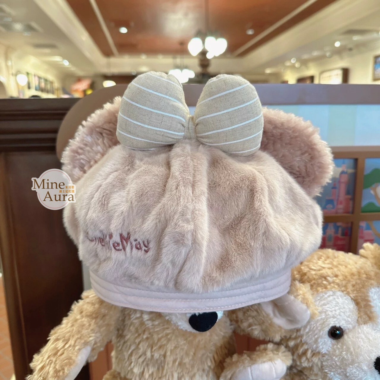 雪莉玫 ShellieMay 絨毛 立體耳朵 造型 貝蕾帽 帽子 -上海迪士尼樂園