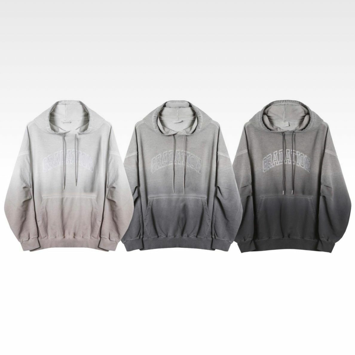 OverSize漸變英文字連帽衛衣 Clear-018T