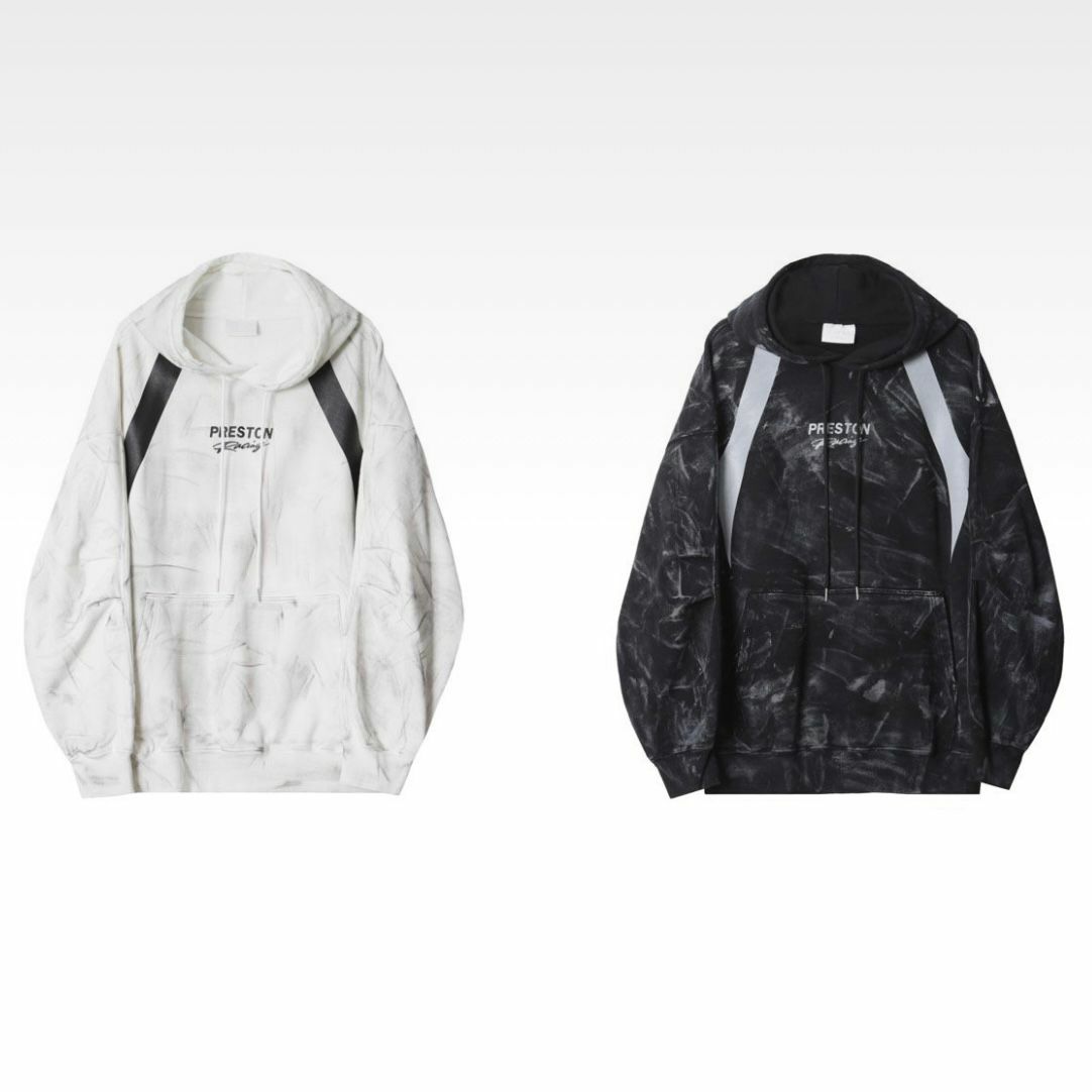 仿舊英文字連帽衛衣 Clear-024T