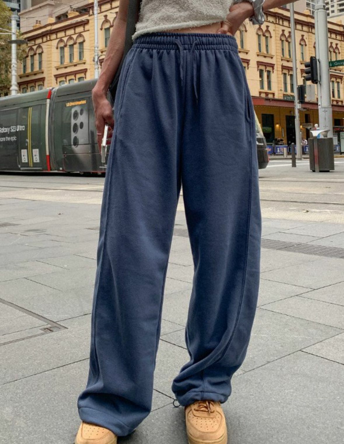 洗水棉質可束腳運動褲 manhattans-002P