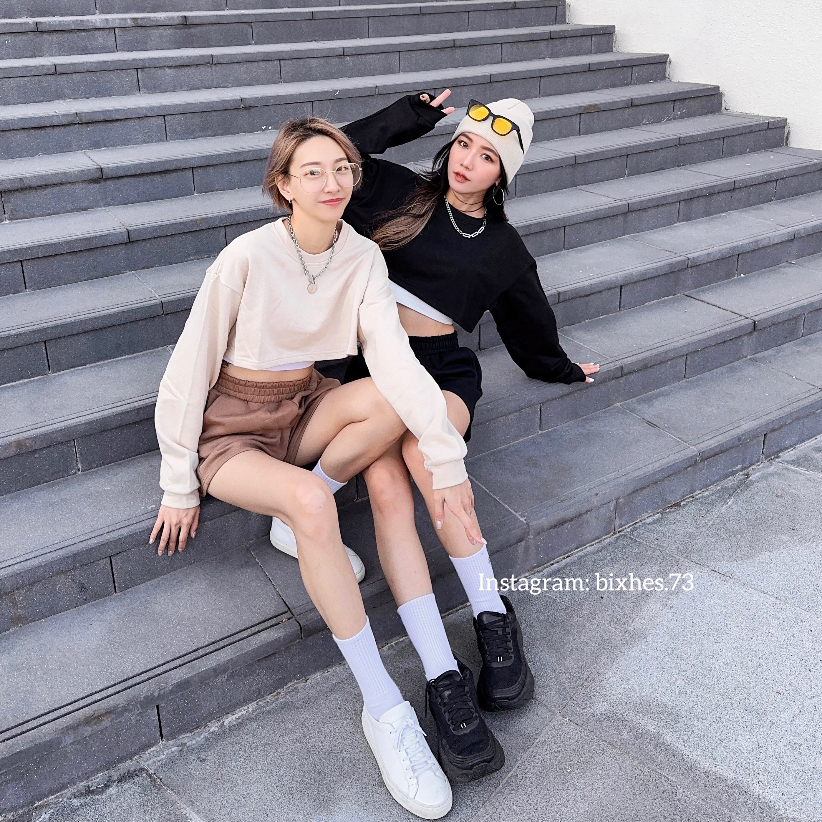 質感圓領寬短版衛衣(B00050)