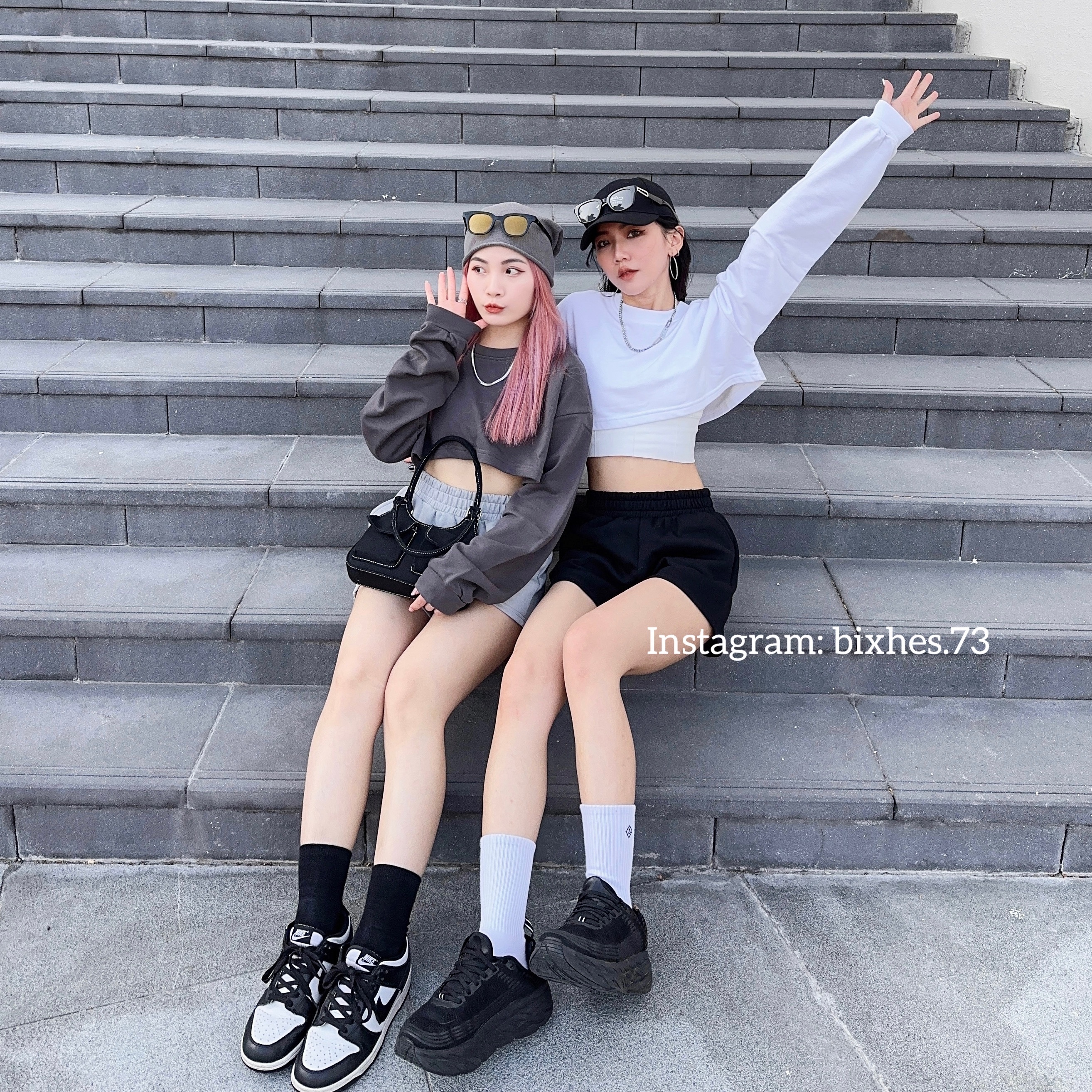 質感圓領寬短版衛衣(B00050)