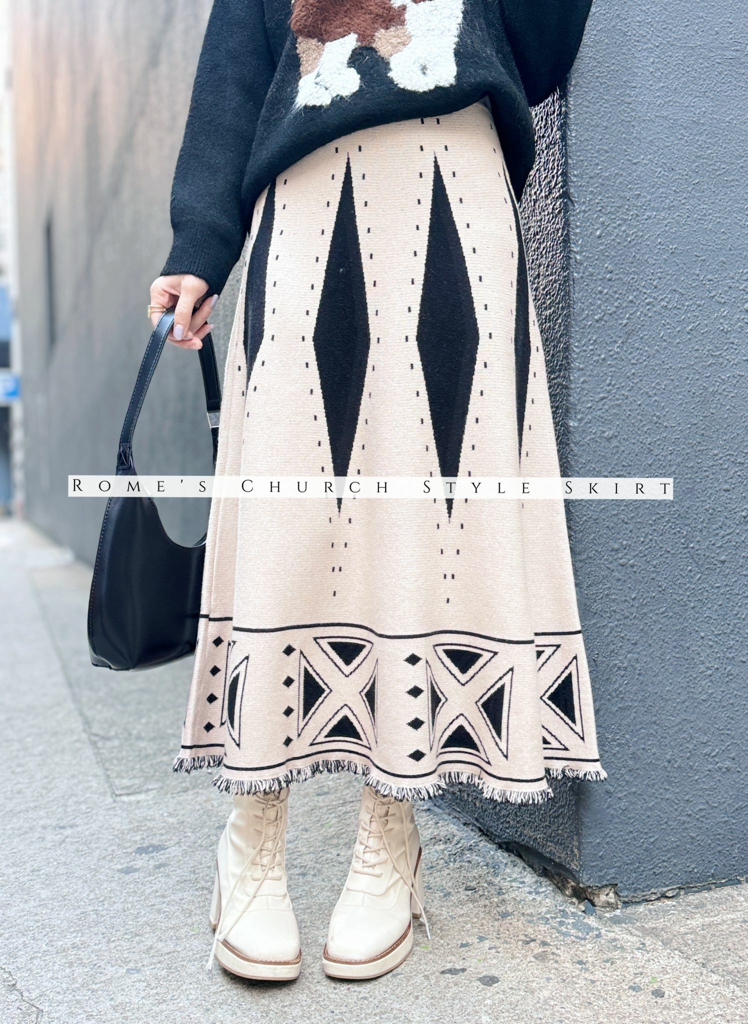 SK#5513 🤍羅馬教堂針織裙