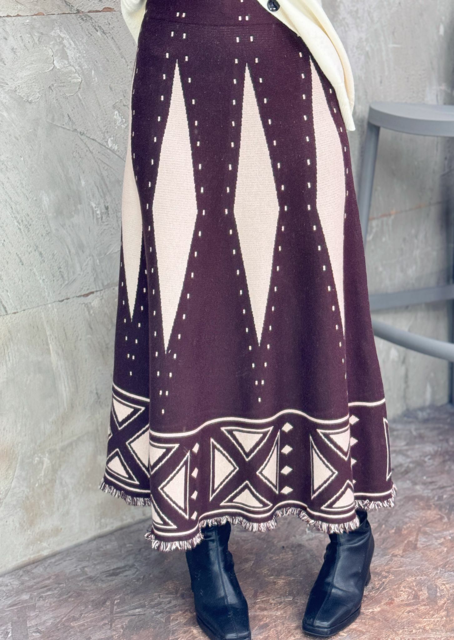 SK#5513 🤍羅馬教堂針織裙