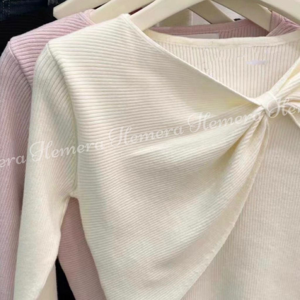 TP23W1148 假2件大蝴蝶結棉質上身