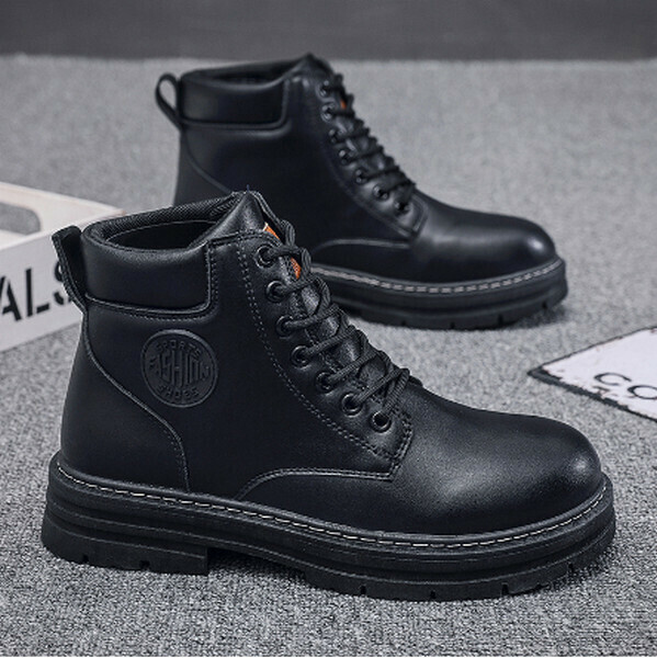 Autumn and winter matin boots casual high gang leather boots