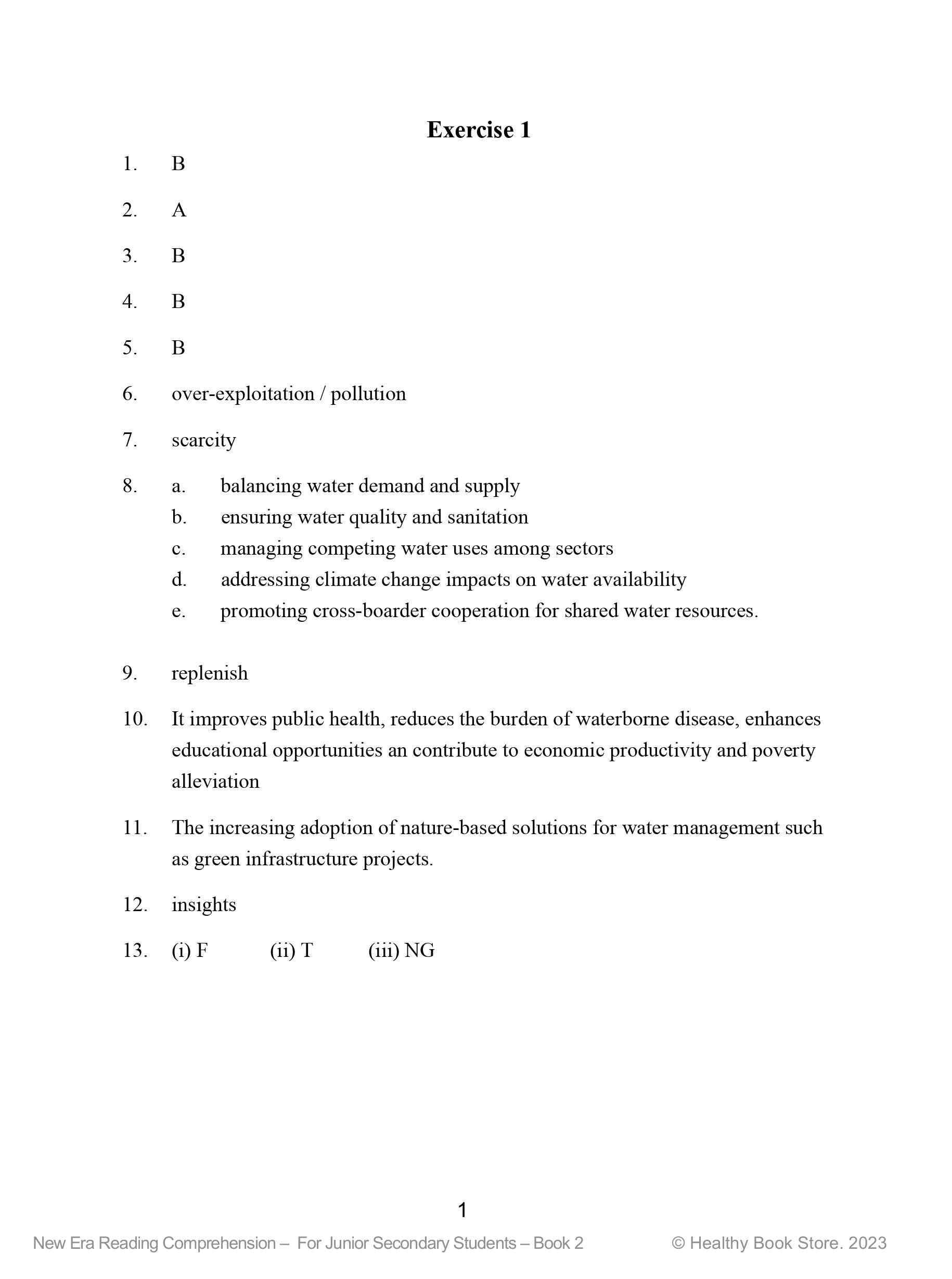 New Era English Comprehension for Junior Students Book 2 with Detailed Suggested Answer